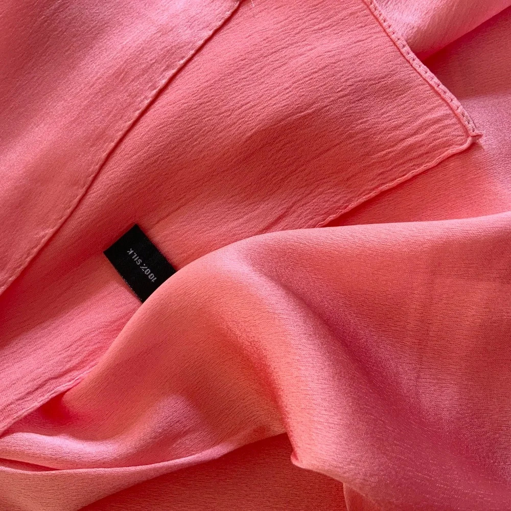 Luxury silk scarf coral 100%